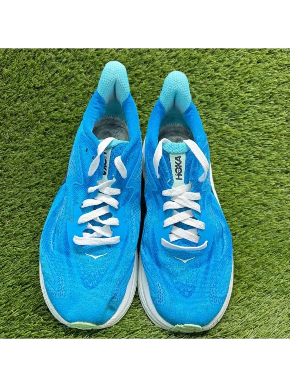 Hoka One One Clifton 10 Mens Size 9.5 Blue Athletic Road Running Shoes Sneakers